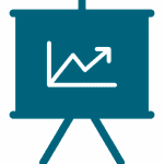 gewinnbringend Icon mit Flipchart und Graph nach oben